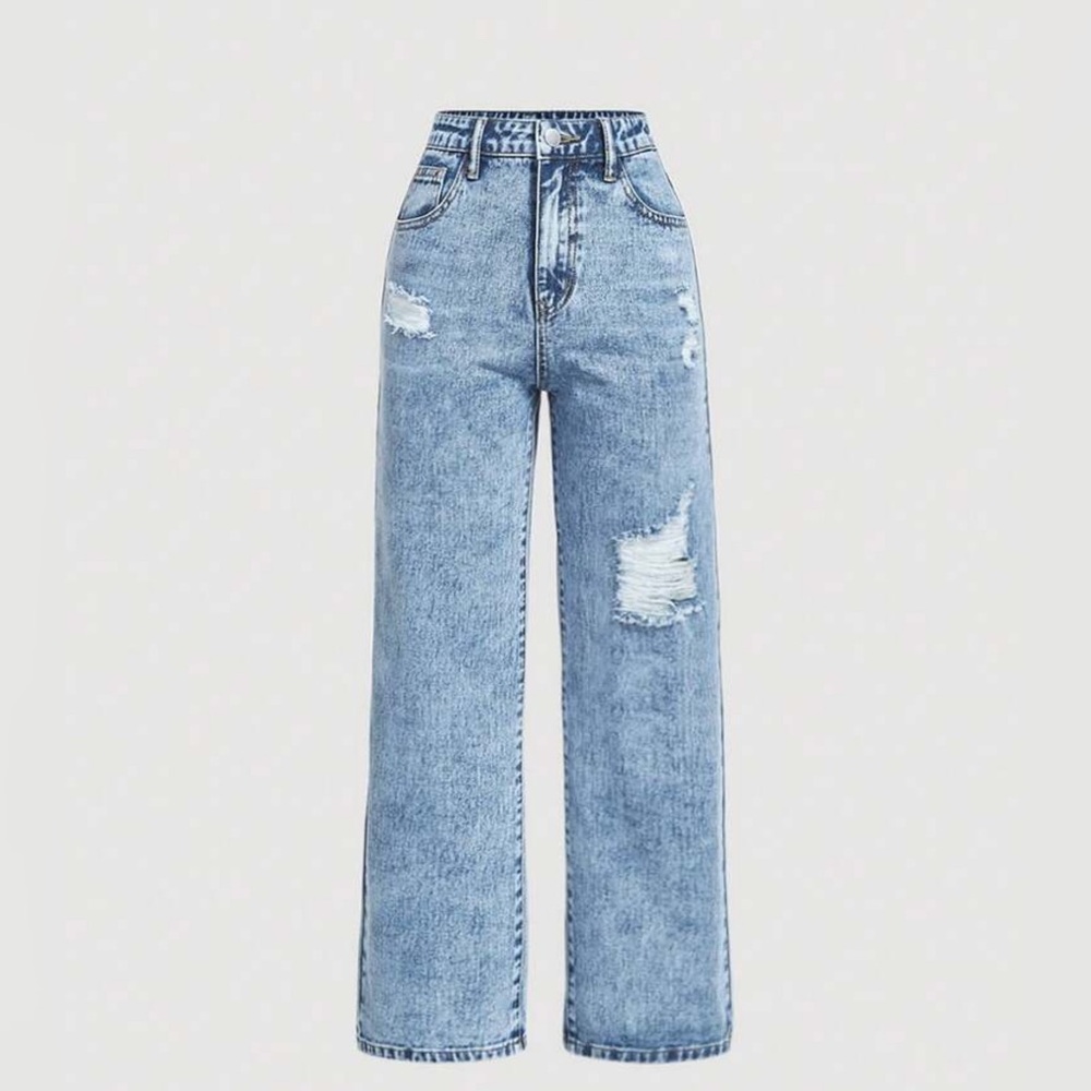SHEIN GIRLS (14Y) Blue Distressed Jeans